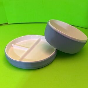 Elk white ceramic bowl with blue covers